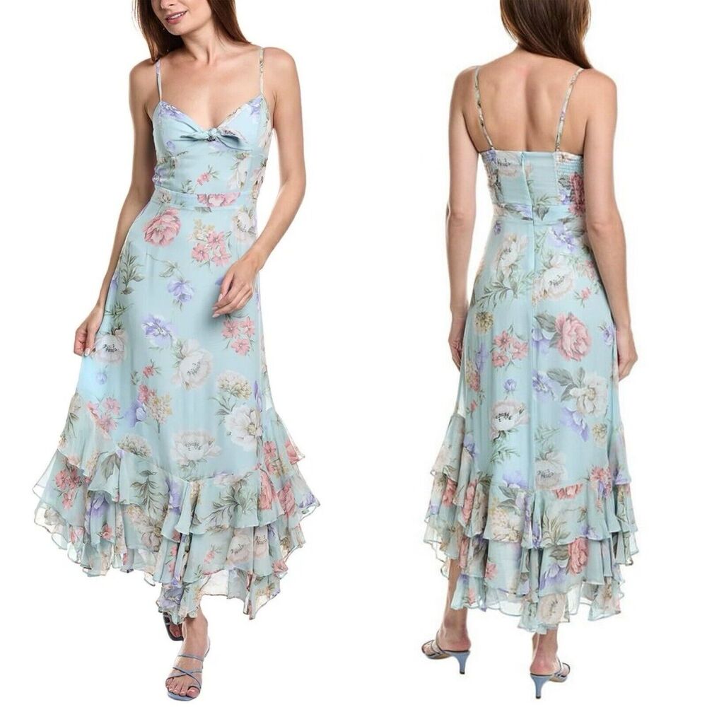 Yumi Kim Blue Carmela Maxi Wedding Dress FLAWED L